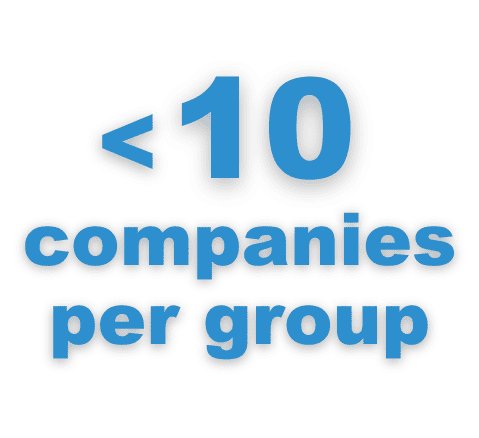 Less than 10 companies per group.