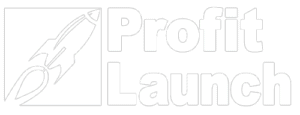 Profit Launch white logo.