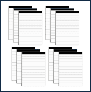 Note pads for attendees