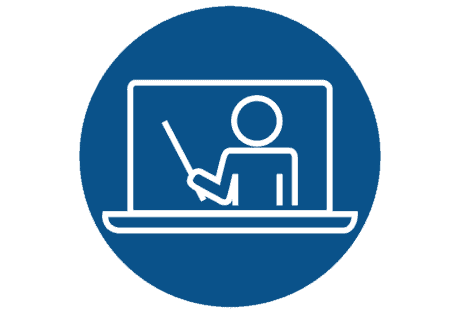 Webinar icon, blue